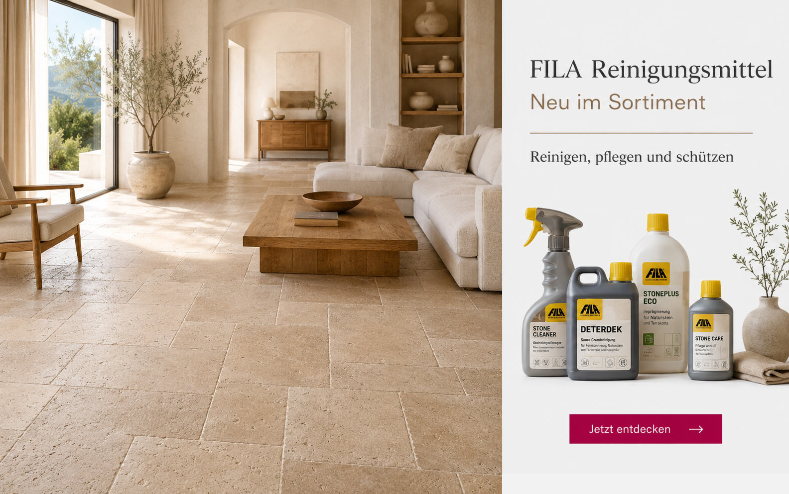 Professionlle Terrassen- und Fliesenreiniger der Marke FILA