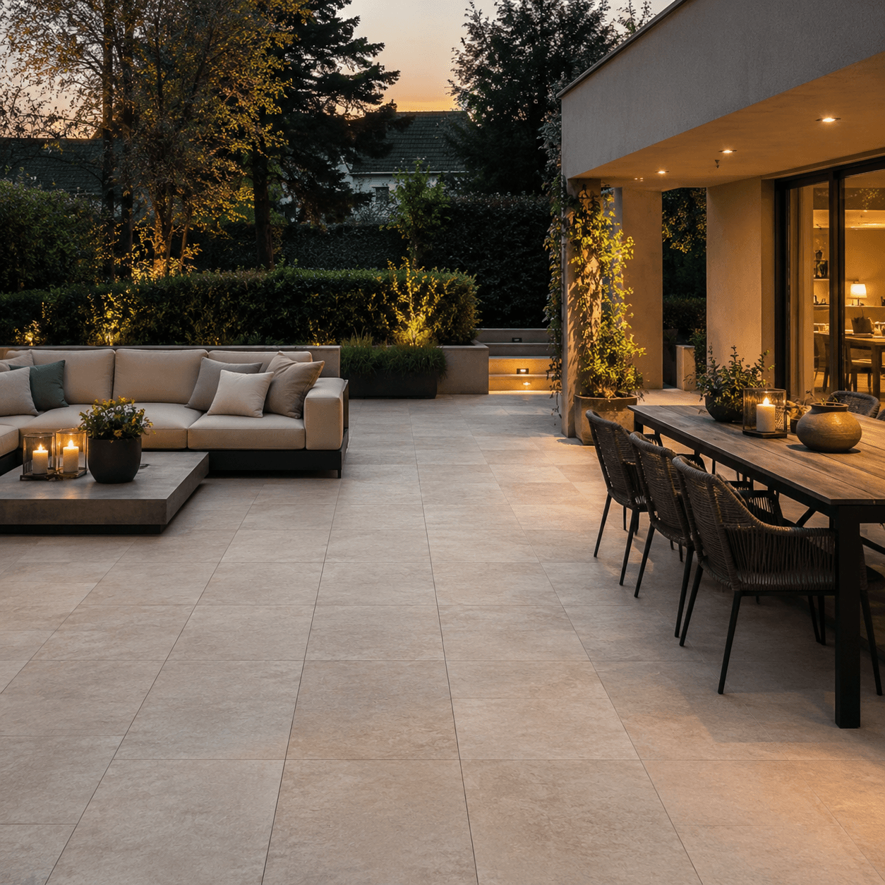 Modernisierte Terrasse als hochwertiger Wohnbereich im Freien