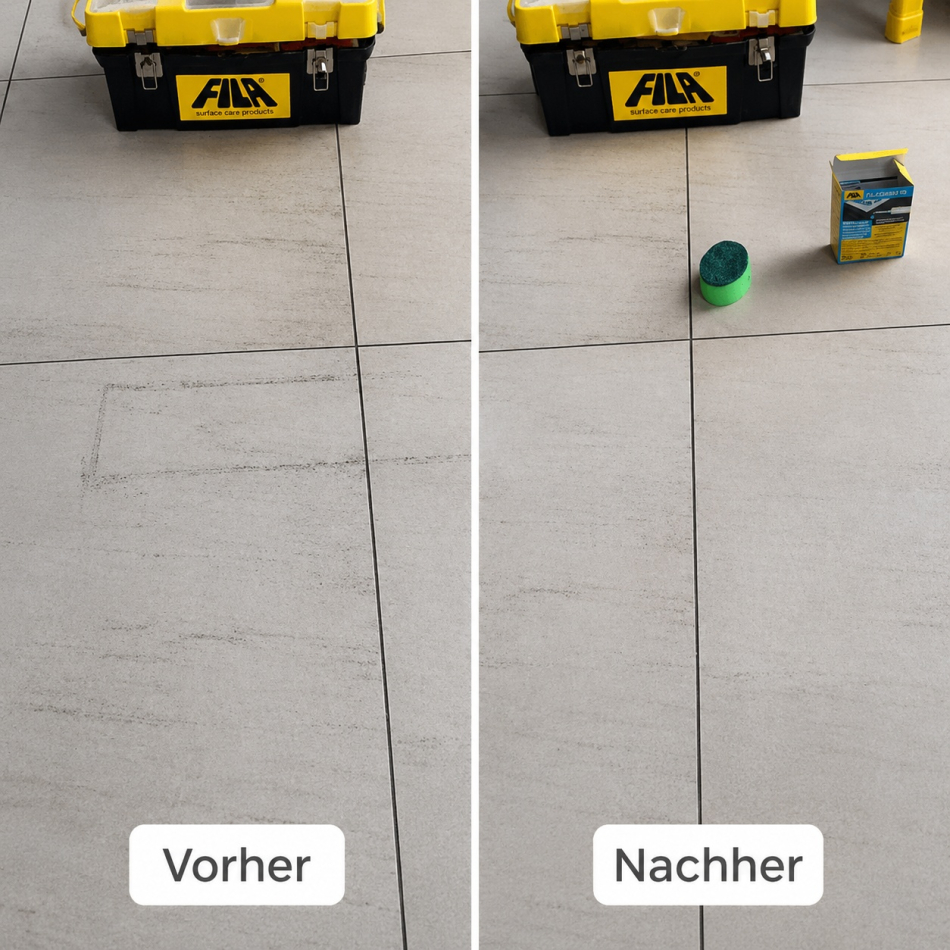Fila ZEROSIL Silikonentferner Vorher Nachher