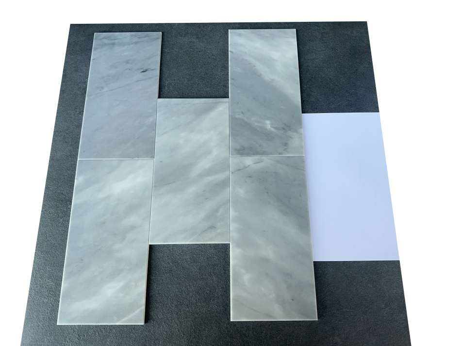 Fliesen, Marmor, Bardiglio, poliert, gefast, 30,0 x 15,0 x 0,7 cm