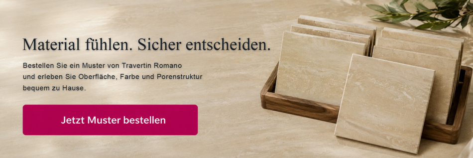 Travertin Romano Classico Fliesen vorab als Muster bestellen