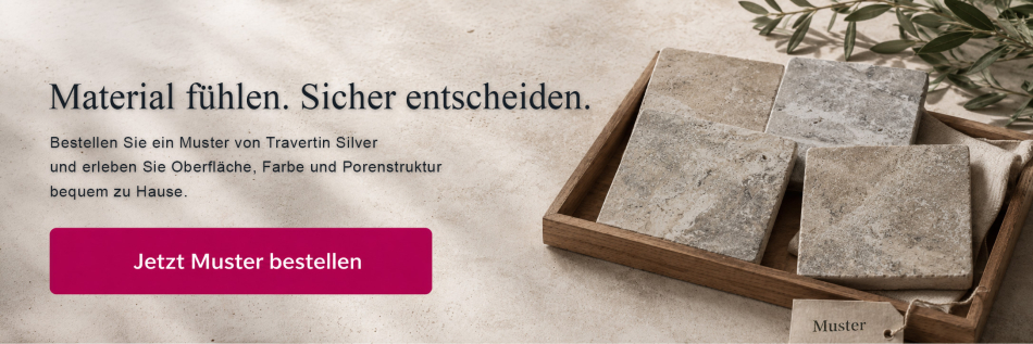Travertin Silver Fliesen vorab als Muster bestellen