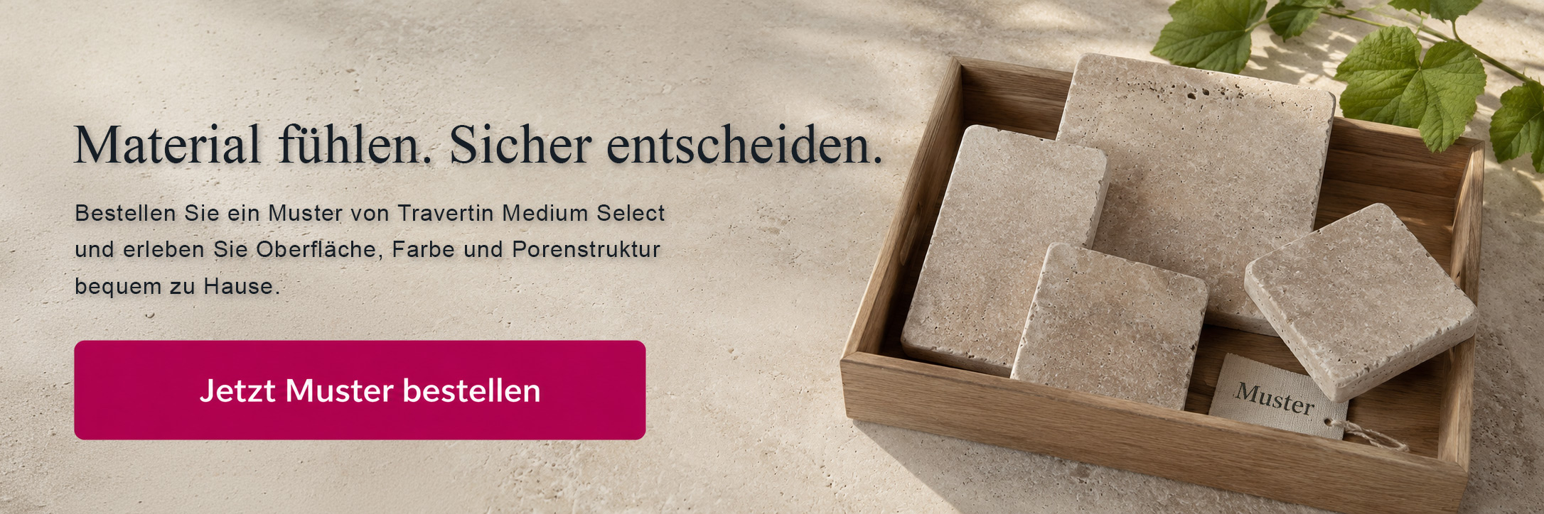 Travertin Medium Select Terrassenplatten vorab als Muster bestellen