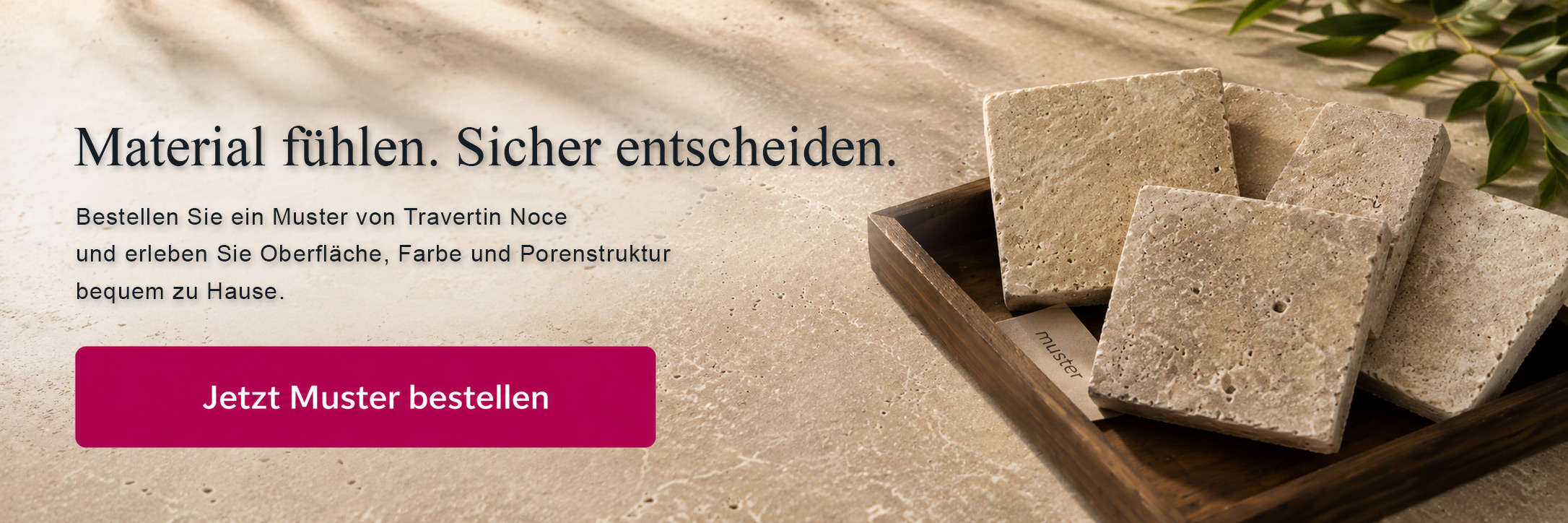 Travertin Noce Terrassenplatten vorab als Muster bestellen