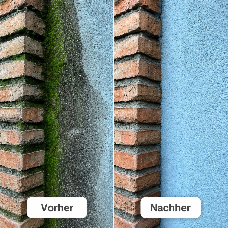 Fila ALGACID 5 Liter Algenentferner für Außenflächen Vorher Nachher