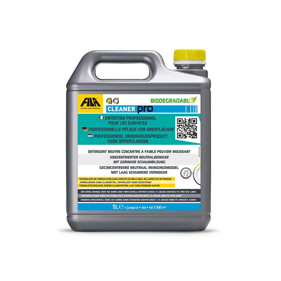 Fila CLEANER PRO 5 Liter reinigt große Flächen aus Naturstein, Feinsteinzeug, Keramik, Cotto, Klinker, Holz, PVC und Laminat