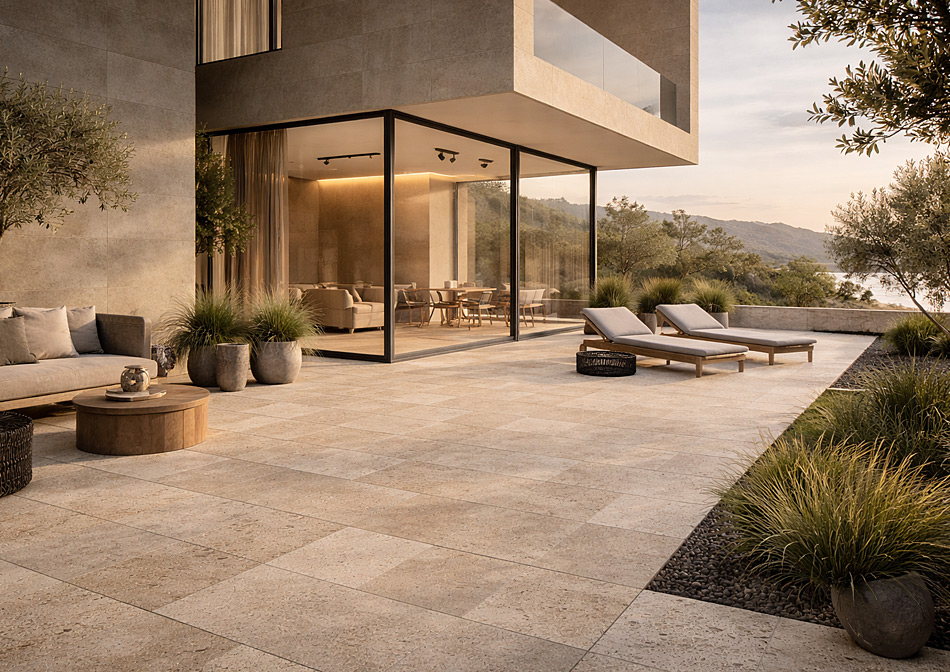 Terrassenplatten aus Travertin für den Außenbereich